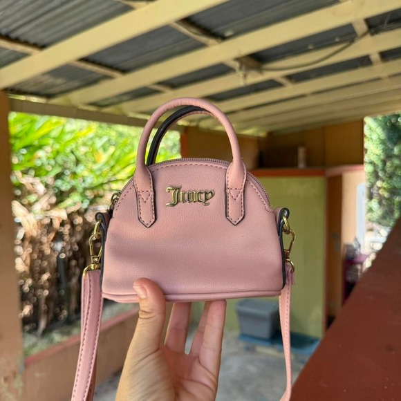 Juicy Couture Mini Pink Crossbody Bag Small Satchel Faux Leather Coquette Y2k - Picture 5 of 8